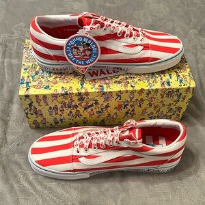 New mens size 10.5 VANS canvas WHERE’S WALDO? Collectors